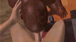 A sexy 3D threesome with three sexy interracial hunks porn video
